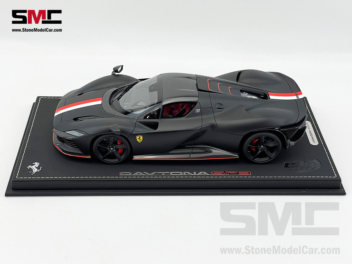 BBR Ferrari Daytona SP3 Serie Icona 2024 Matt Black F1 #16 Charles Leclerc 1:18 Limited 216 pcs