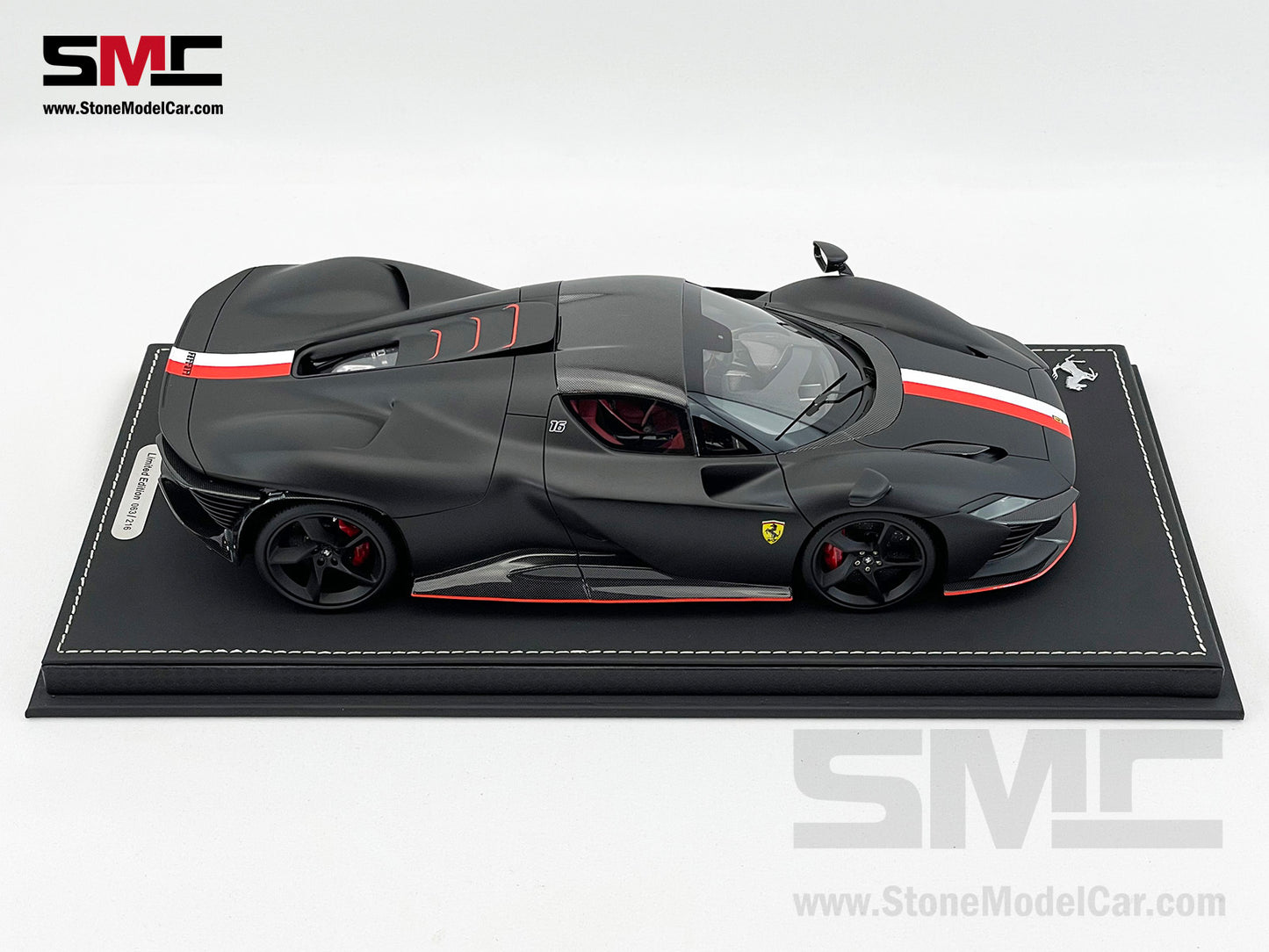 BBR Ferrari Daytona SP3 Serie Icona 2024 Matt Black F1 #16 Charles Leclerc 1:18 Limited 216 pcs