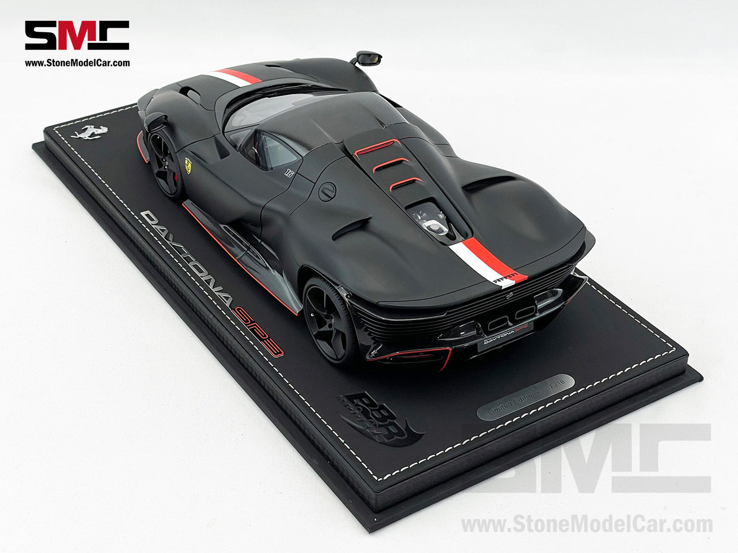 BBR Ferrari Daytona SP3 Serie Icona 2024 Matt Black F1 #16 Charles Leclerc 1:18 Limited 216 pcs