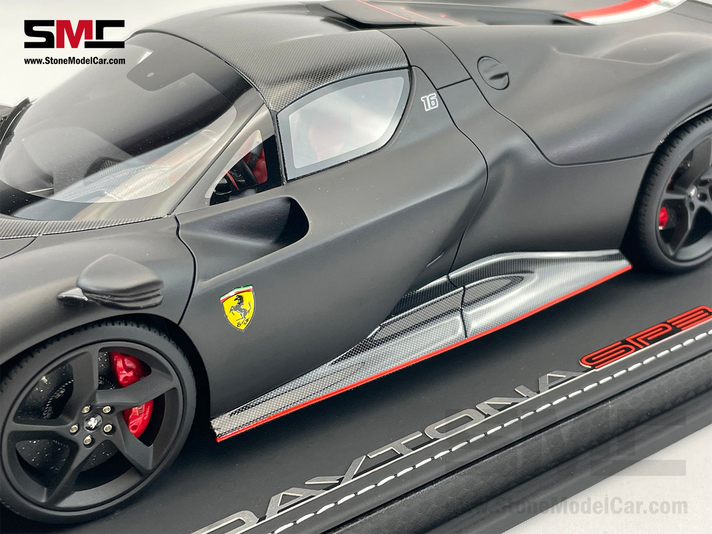 BBR Ferrari Daytona SP3 Serie Icona 2024 Matt Black F1 #16 Charles Leclerc 1:18 Limited 216 pcs