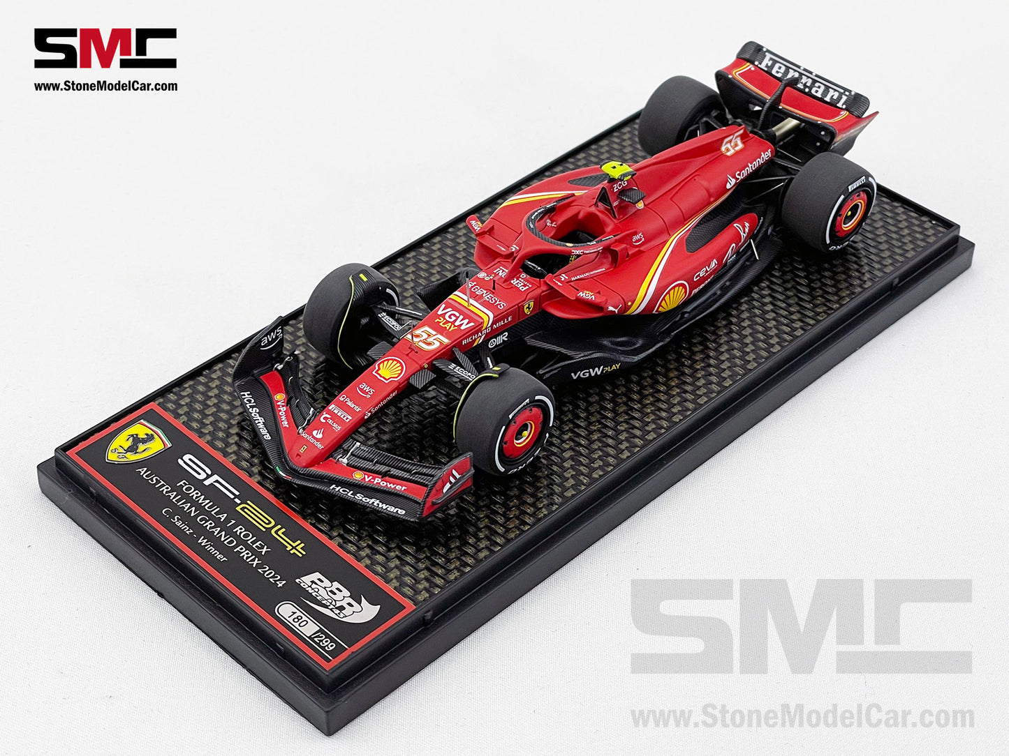 Ferrari F1 SF-24 #55 Carlos Sainz Australia GP Winner 2024 BBR 1:43 BBRC295B