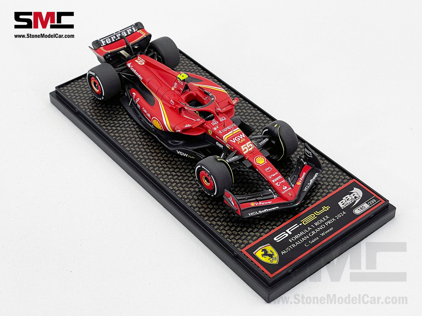 Ferrari F1 SF-24 #55 Carlos Sainz Australia GP Winner 2024 BBR 1:43 BBRC295B