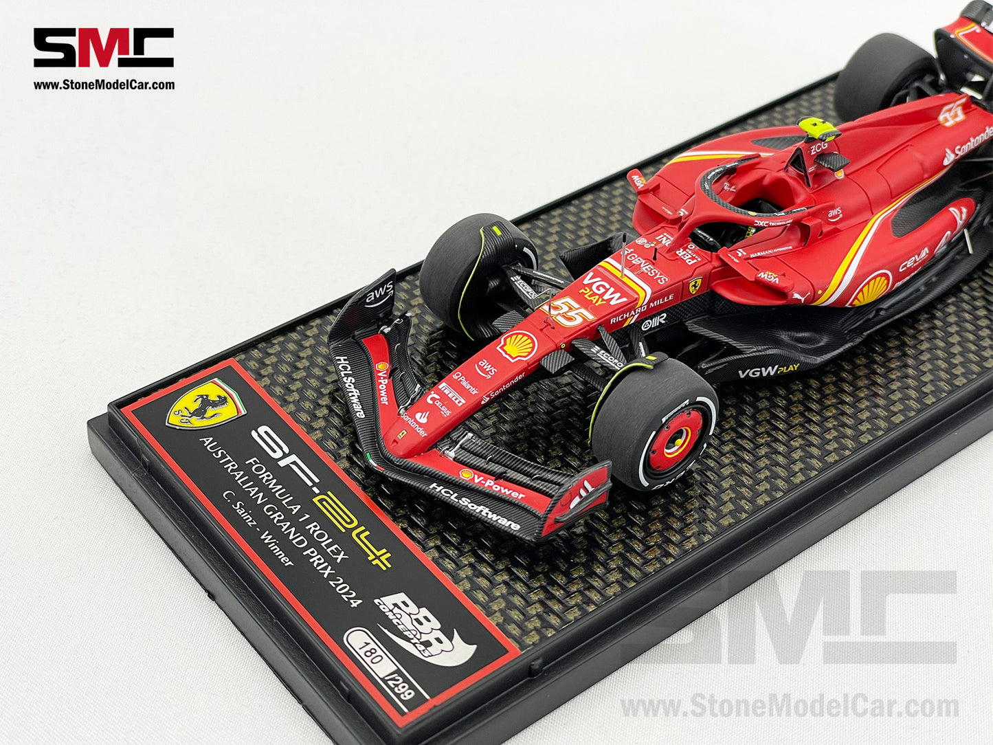 Ferrari F1 SF-24 #55 Carlos Sainz Australia GP Winner 2024 BBR 1:43 BBRC295B