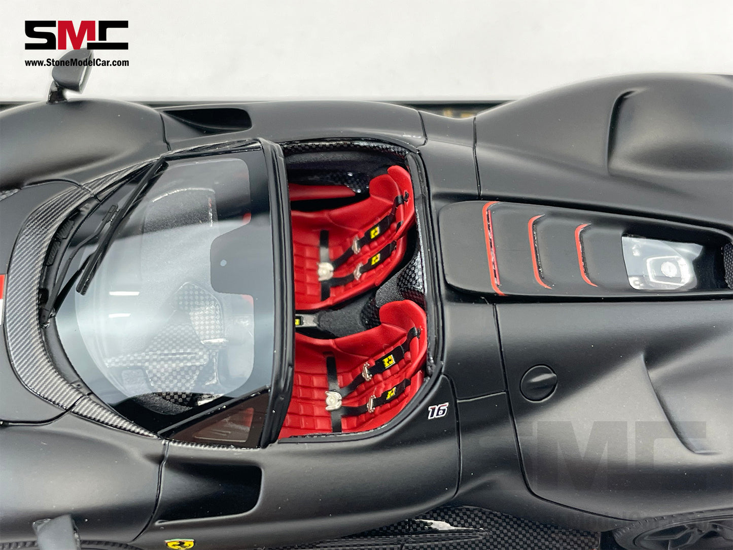 BBR Ferrari Daytona SP3 Serie Icona 2024 Matt Black F1 #16 Charles Leclerc 1:43 Limited 166 pcs