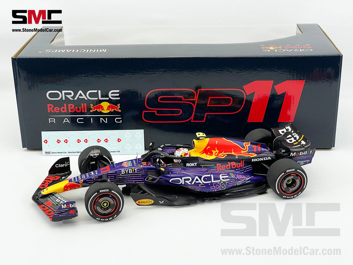 Red Bull F1 RB19 #11 Sergio Perez US Las Vegas GP Podium 2023 Special Livery 1:18 MINICHAMPS