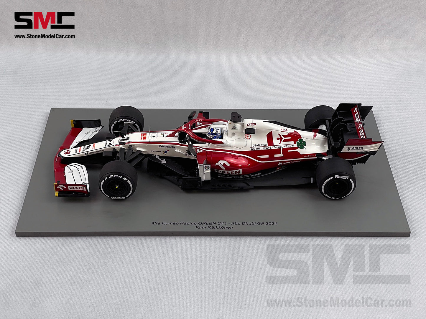 Spark 1:18 F1 Alfa Romeo Saubar C41 #7 Kimi Raikkonen Abu Dhabi GP 2021 Last Race