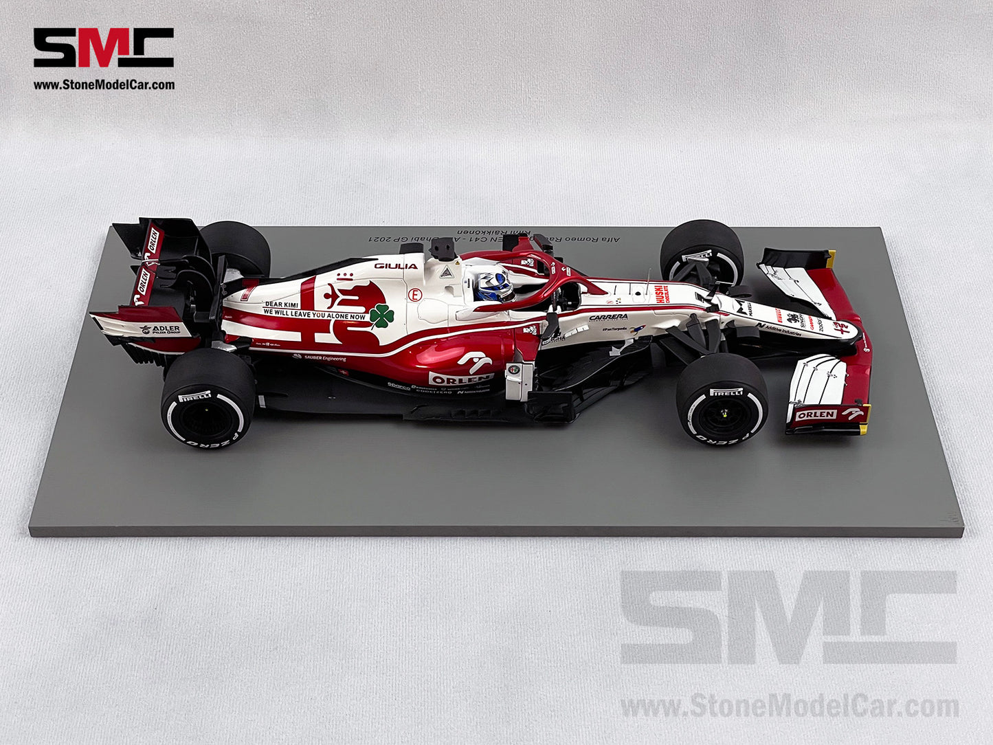 Spark 1:18 F1 Alfa Romeo Saubar C41 #7 Kimi Raikkonen Abu Dhabi GP 2021 Last Race
