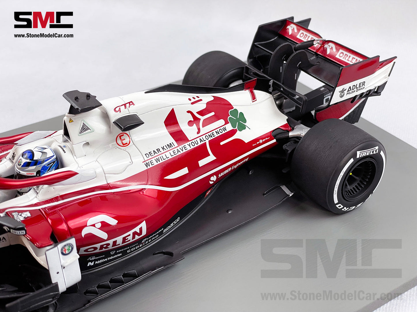 Spark 1:18 F1 Alfa Romeo Saubar C41 #7 Kimi Raikkonen Abu Dhabi GP 2021 Last Race