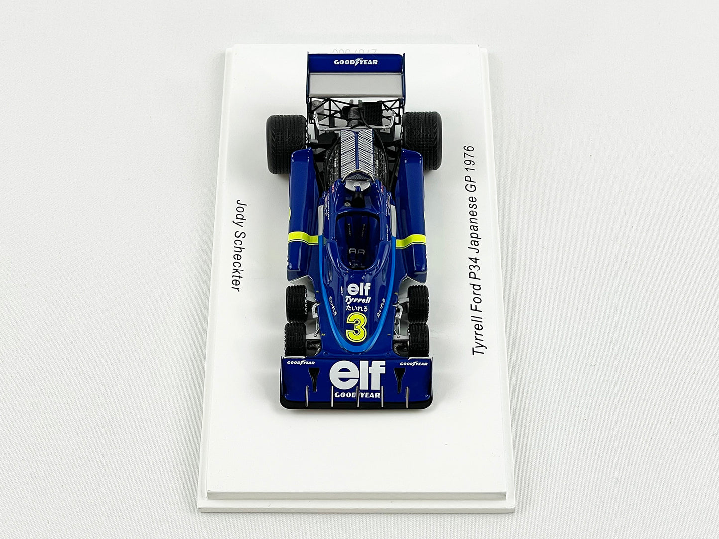 Tyrrell F1 P34 #3 Jody Scheckter Japan GP 1976 1:43 Spark 6 Wheels with Figure