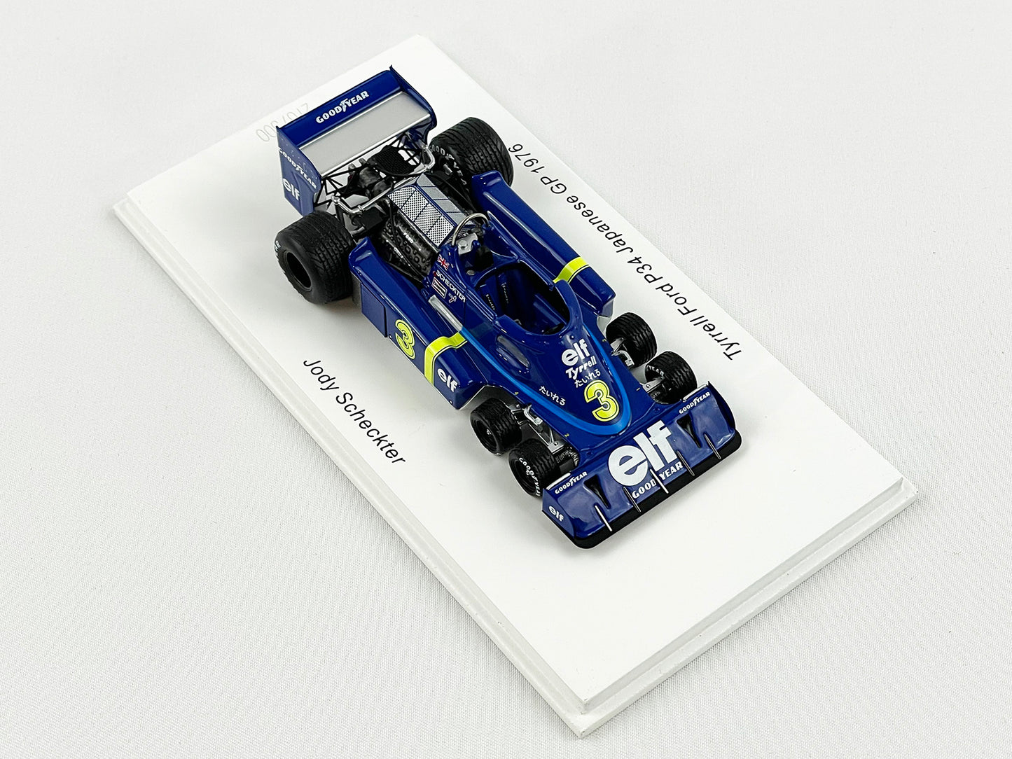 Tyrrell F1 P34 #3 Jody Scheckter Japan GP 1976 1:43 Spark 6 Wheels with Figure