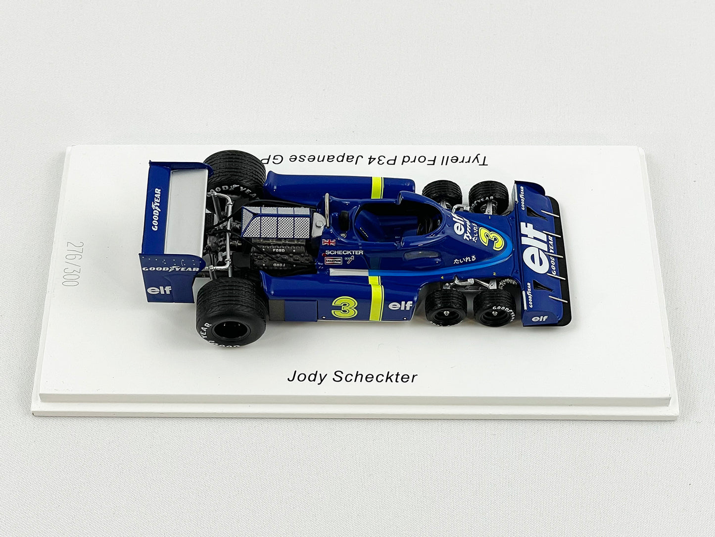 Tyrrell F1 P34 #3 Jody Scheckter Japan GP 1976 1:43 Spark 6 Wheels with Figure