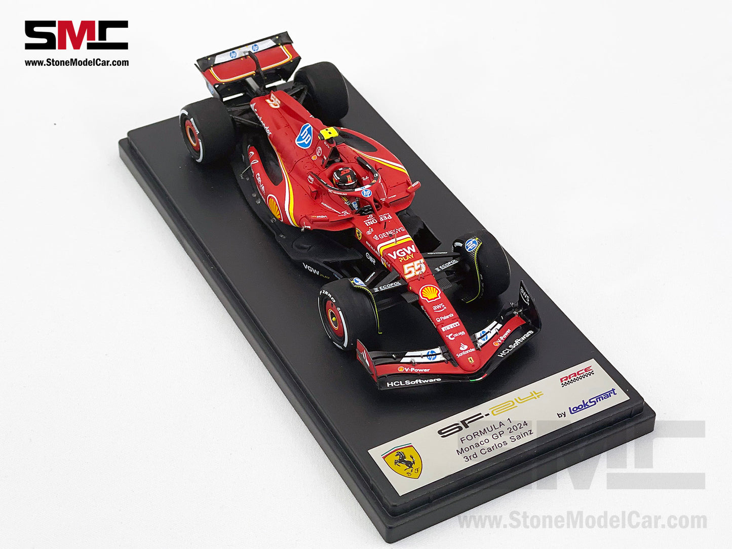 Ferrari F1 SF-24 #55 Carlos Sainz 3rd Monaco GP Podium 2024 Looksmart 1:43 LSF1064