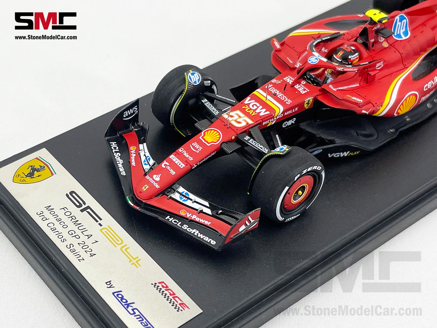 Ferrari F1 SF-24 #55 Carlos Sainz 3rd Monaco GP Podium 2024 Looksmart 1:43 LSF1064