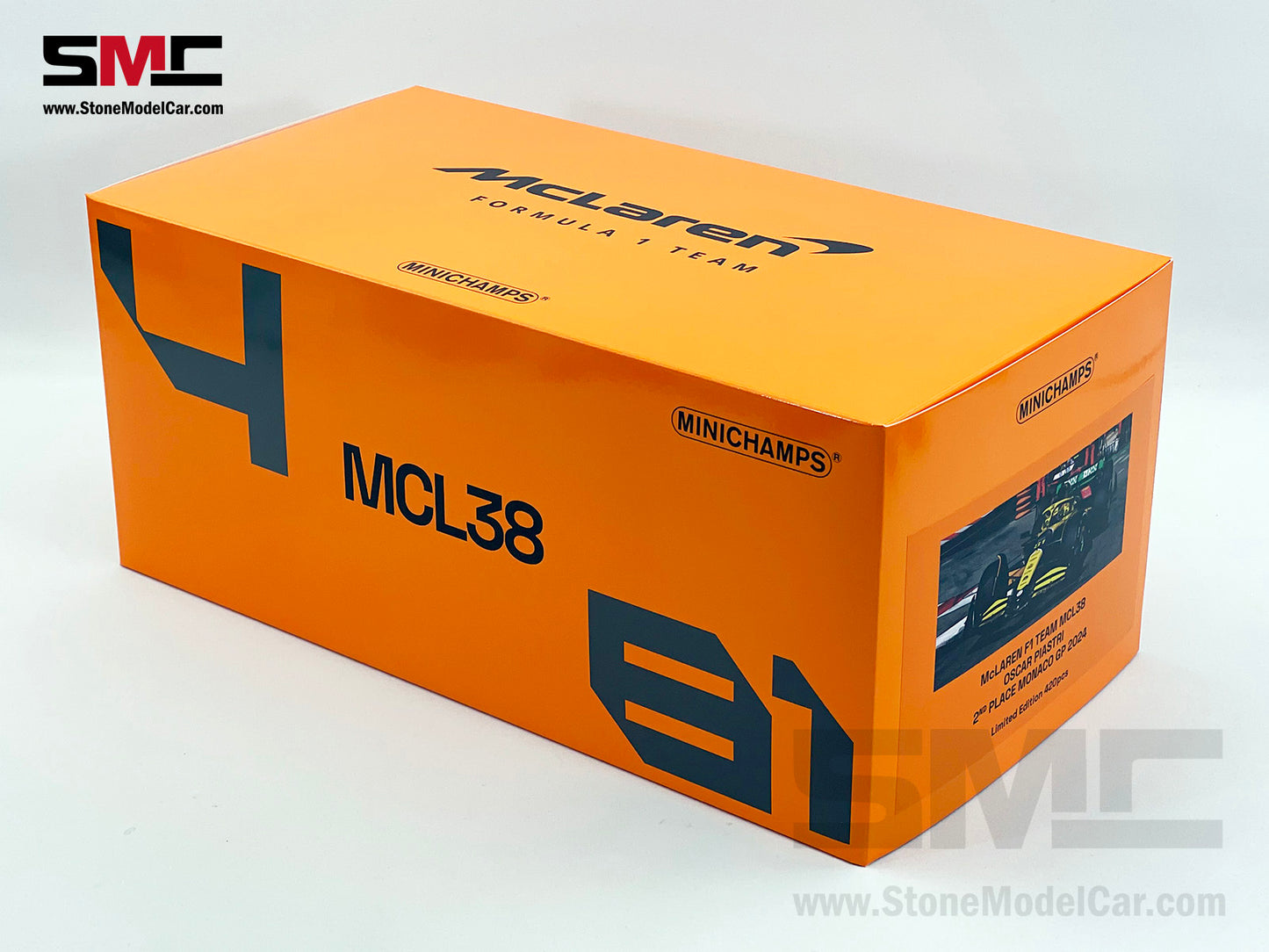 McLaren F1 MCL38 #81 Oscar Piastri 2nd Monaco GP 2024 Special Livery 1:18 MINICHAMPS
