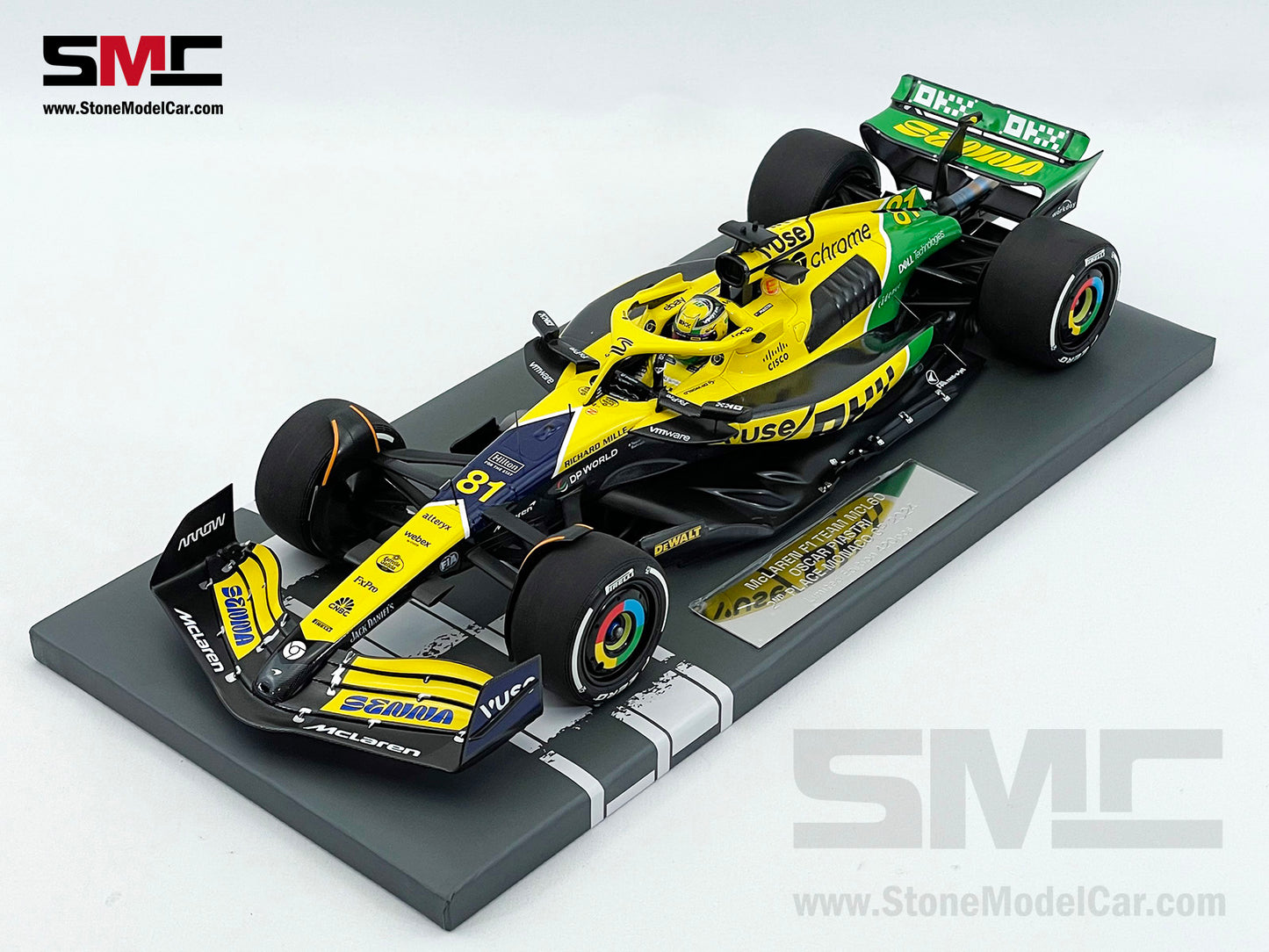 McLaren F1 MCL38 #81 Oscar Piastri 2nd Monaco GP 2024 Special Livery 1:18 MINICHAMPS