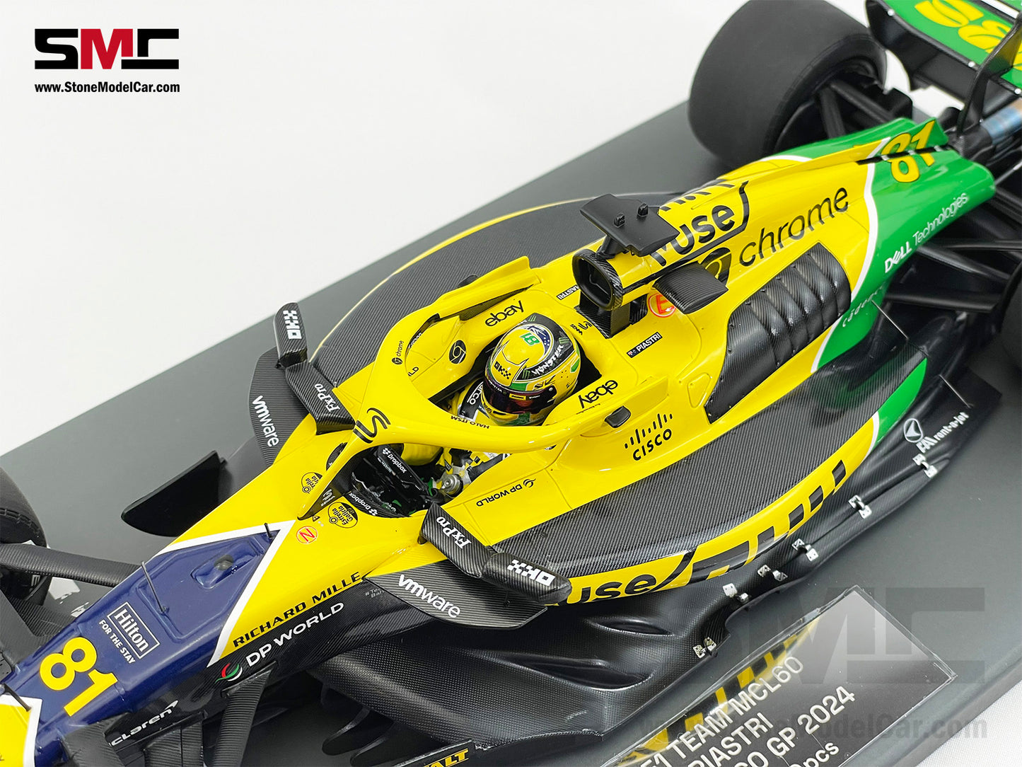 McLaren F1 MCL38 #81 Oscar Piastri 2nd Monaco GP 2024 Special Livery 1:18 MINICHAMPS