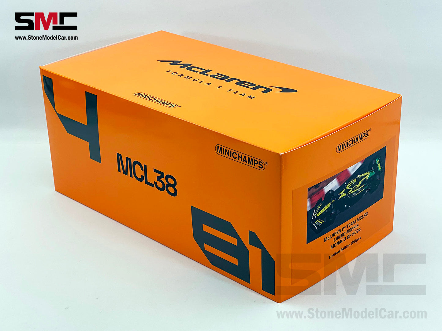 McLaren F1 MCL38 #4 Lando Norris 4th Monaco GP 2024 Special Livery 1:18 MINICHAMPS