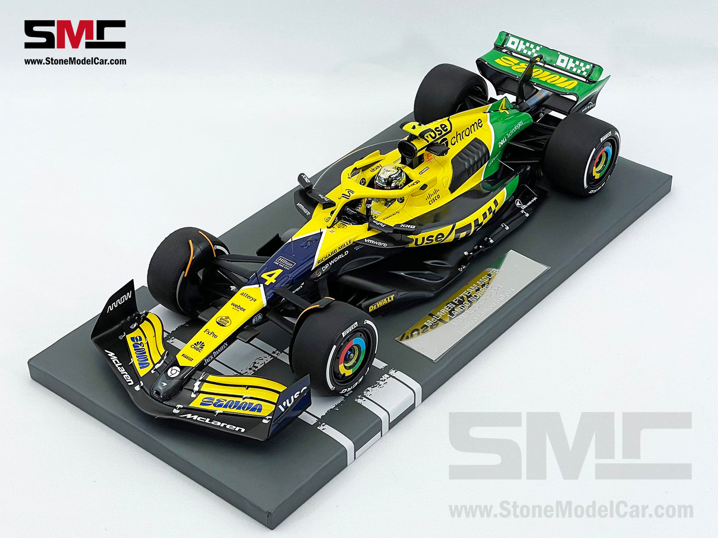 McLaren F1 MCL38 #4 Lando Norris 4th Monaco GP 2024 Special Livery 1:18 MINICHAMPS