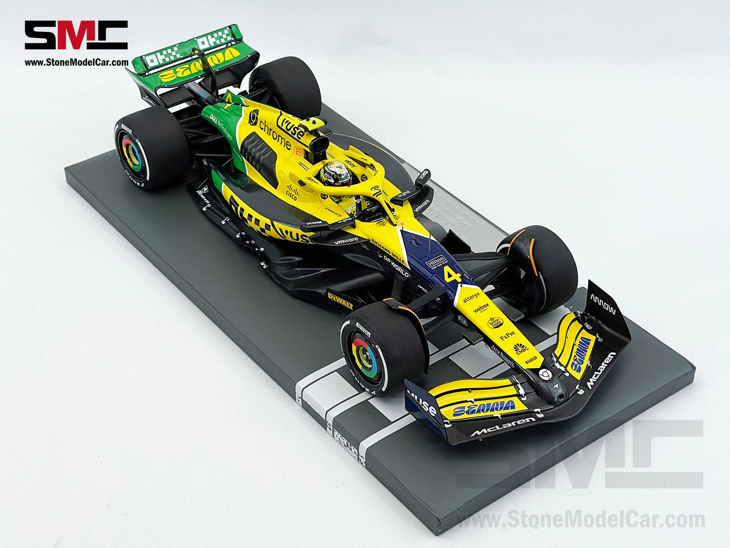 McLaren F1 MCL38 #4 Lando Norris 4th Monaco GP 2024 Special Livery 1:18 MINICHAMPS
