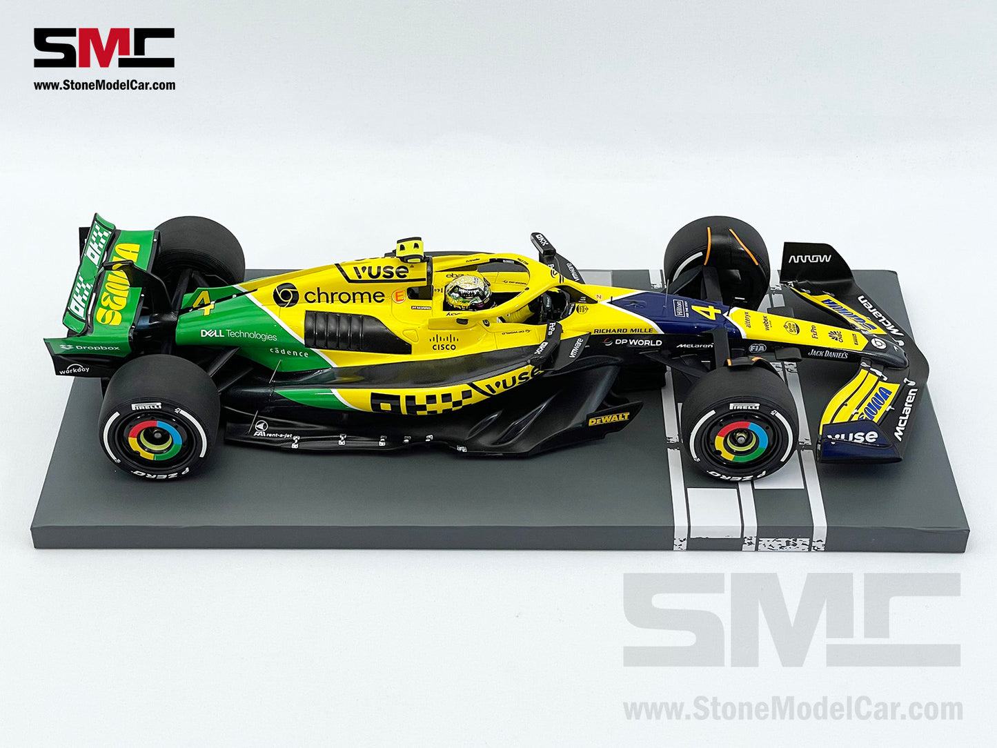 McLaren F1 MCL38 #4 Lando Norris 4th Monaco GP 2024 Special Livery 1:18 MINICHAMPS
