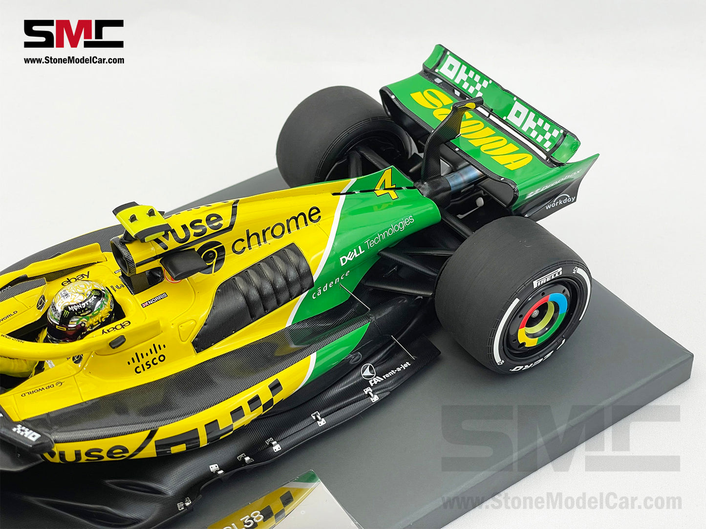 McLaren F1 MCL38 #4 Lando Norris 4th Monaco GP 2024 Special Livery 1:18 MINICHAMPS