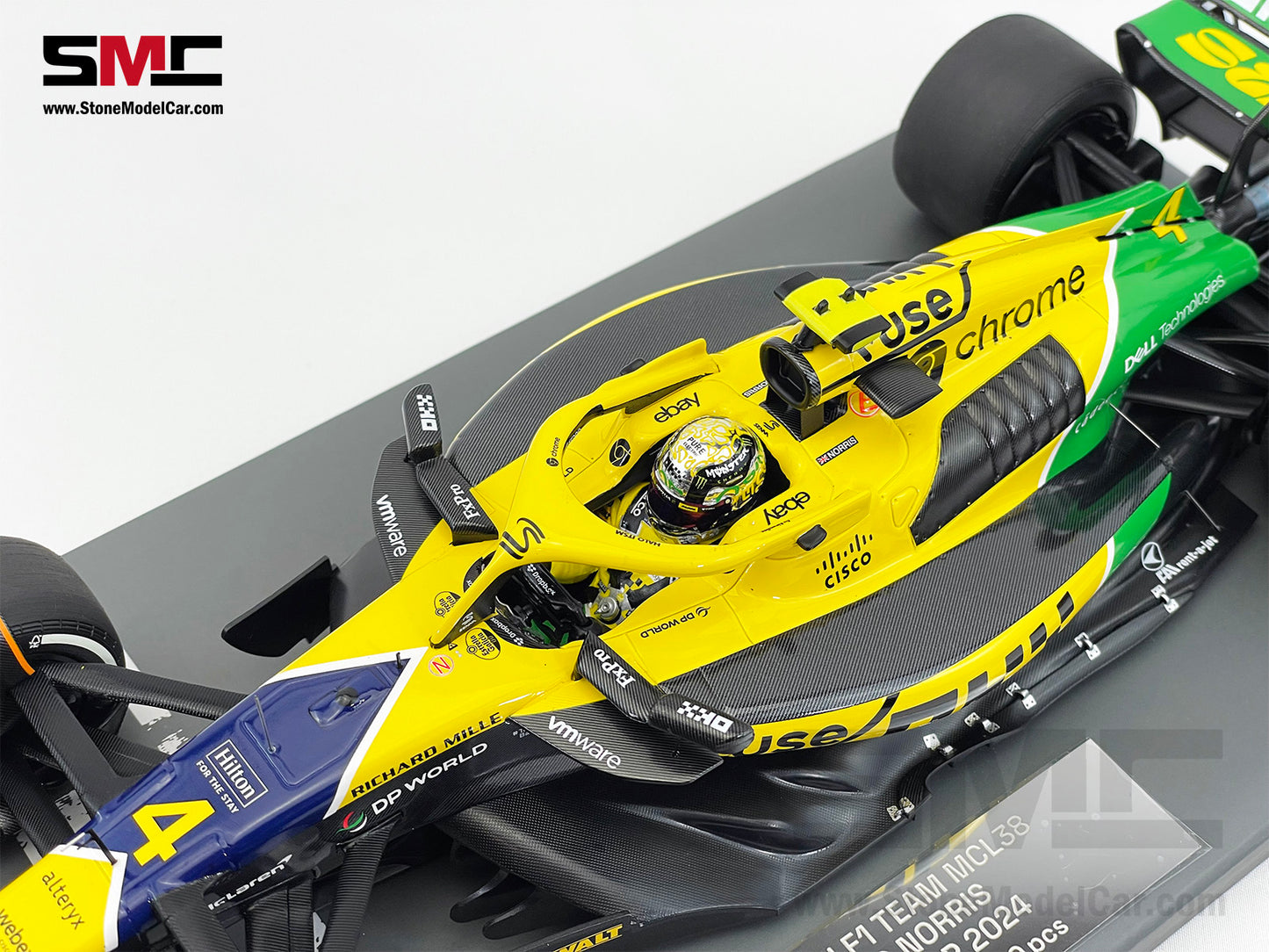 McLaren F1 MCL38 #4 Lando Norris 4th Monaco GP 2024 Special Livery 1:18 MINICHAMPS