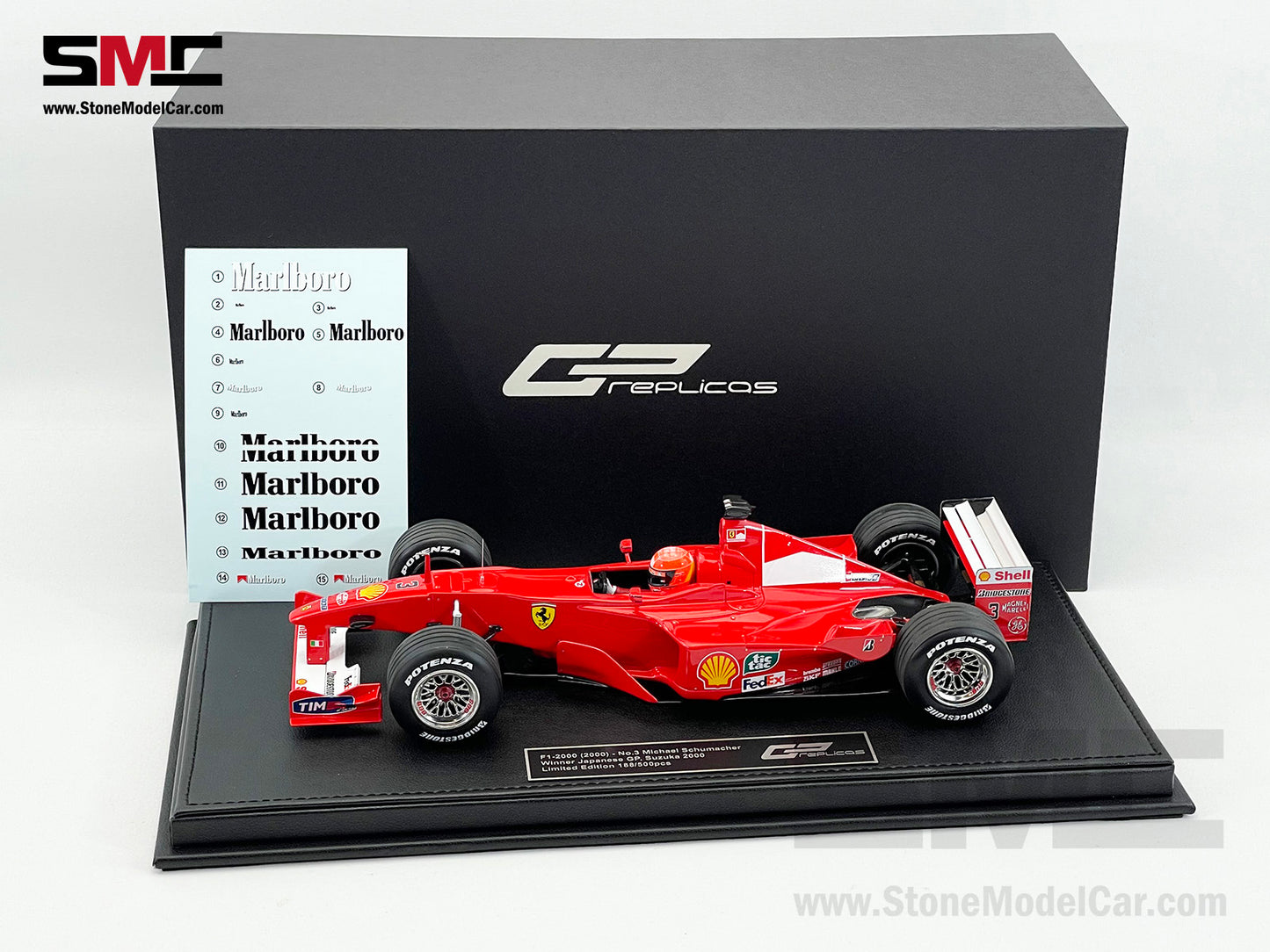 Ferrari F1 F1-2000 #3 Michael Schumacher Japan GP 2000 World Champion 1:18 GP REPLICAS with Driver + Decal