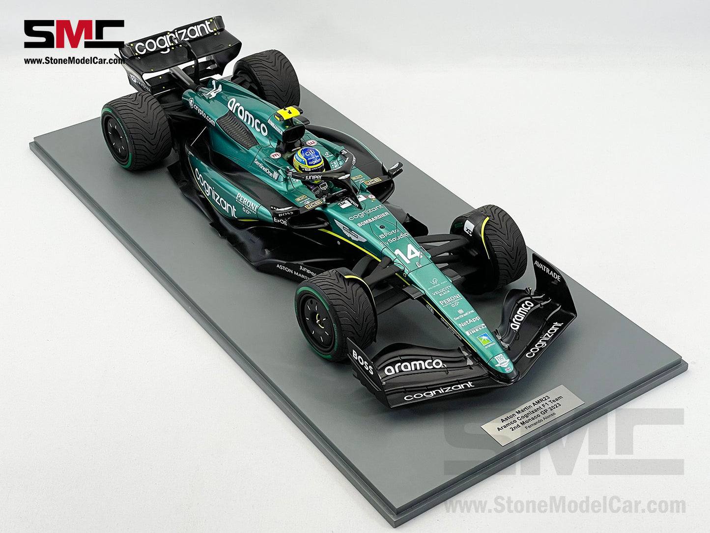Aston Martin F1 AMR23 #14 Fernando Alonso 2nd Monaco GP 2023 Spark 1:12 12S038