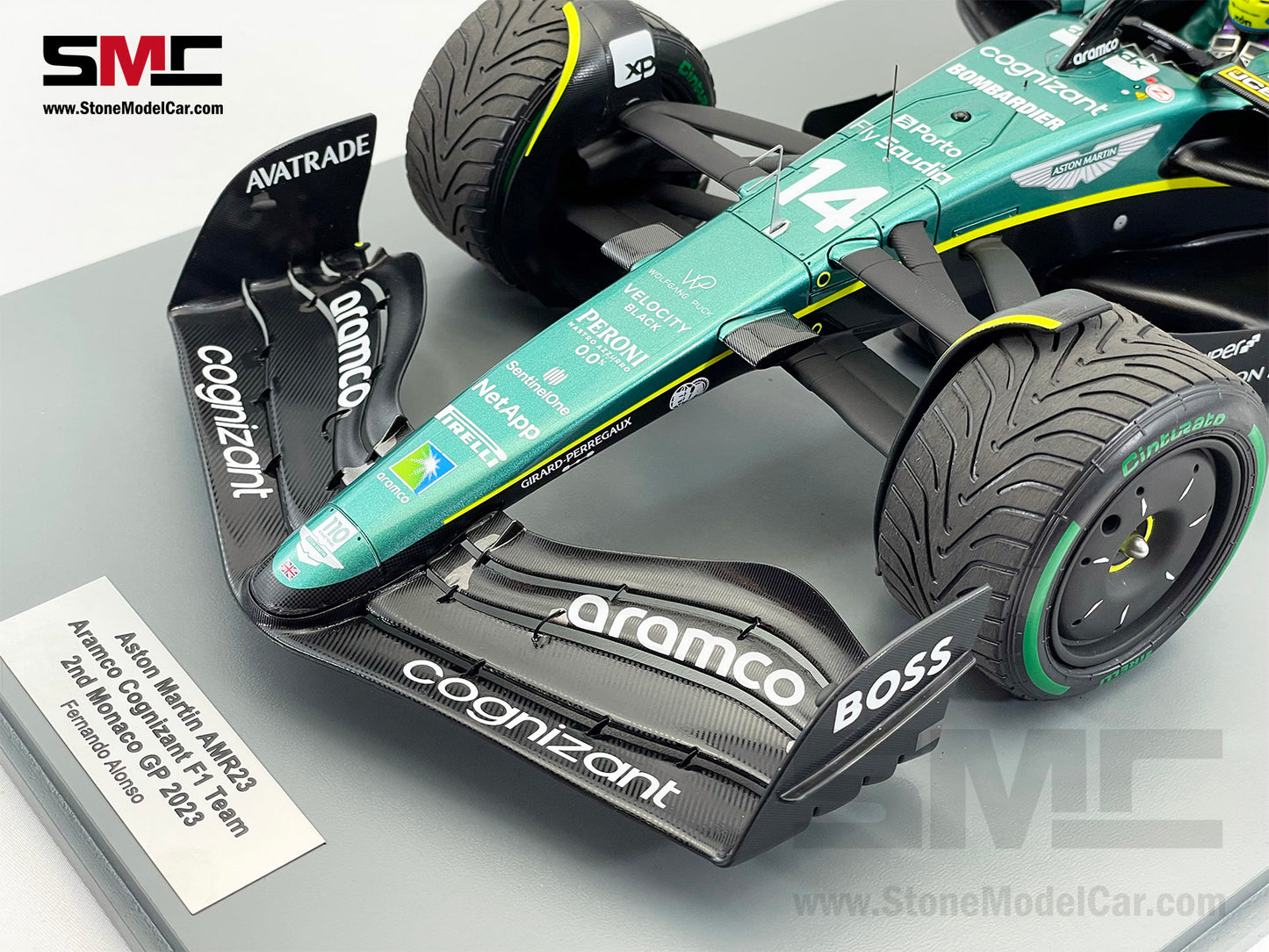 Aston Martin F1 AMR23 #14 Fernando Alonso 2nd Monaco GP 2023 Spark 1:12 12S038