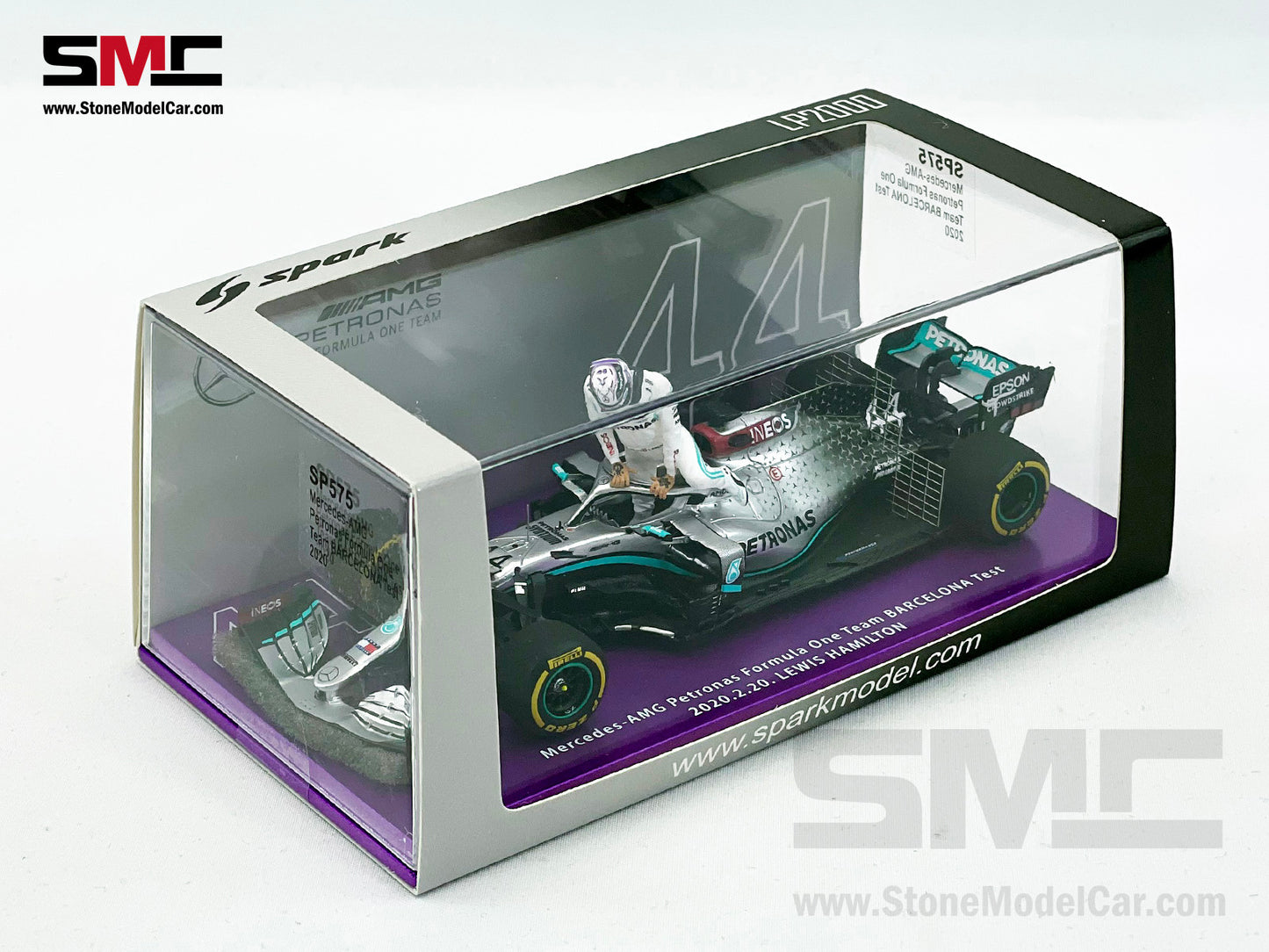 Mercedes F1 W11 #44 Lewis Hamilton Barcelona Test 2020 7x World Champion 1:43 Spark Special Edition