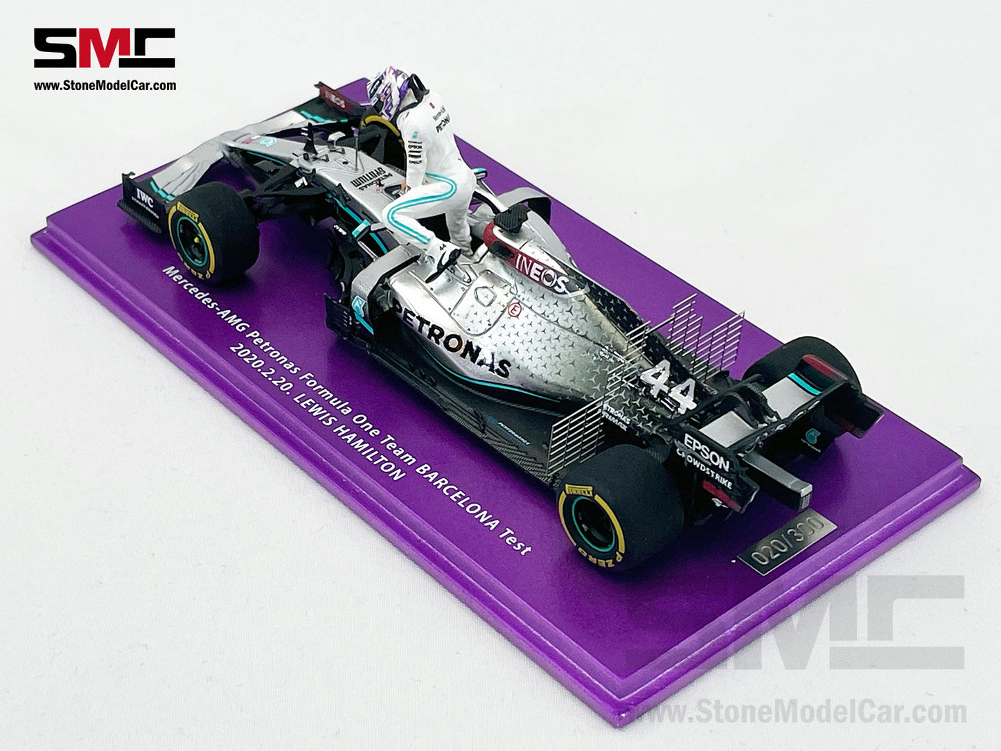 Mercedes F1 W11 #44 Lewis Hamilton Barcelona Test 2020 7x World Champion 1:43 Spark Special Edition