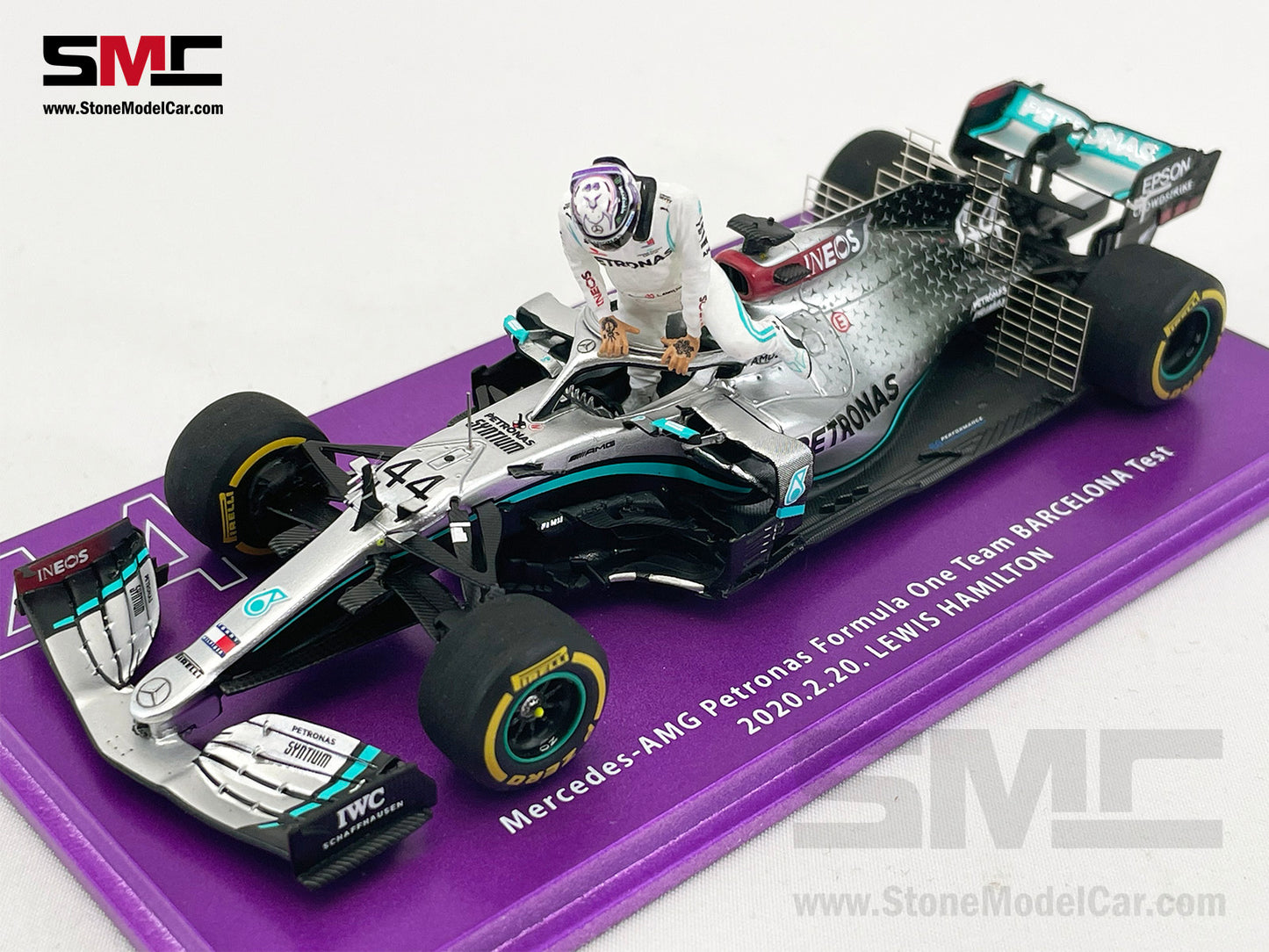 Mercedes F1 W11 #44 Lewis Hamilton Barcelona Test 2020 7x World Champion 1:43 Spark Special Edition