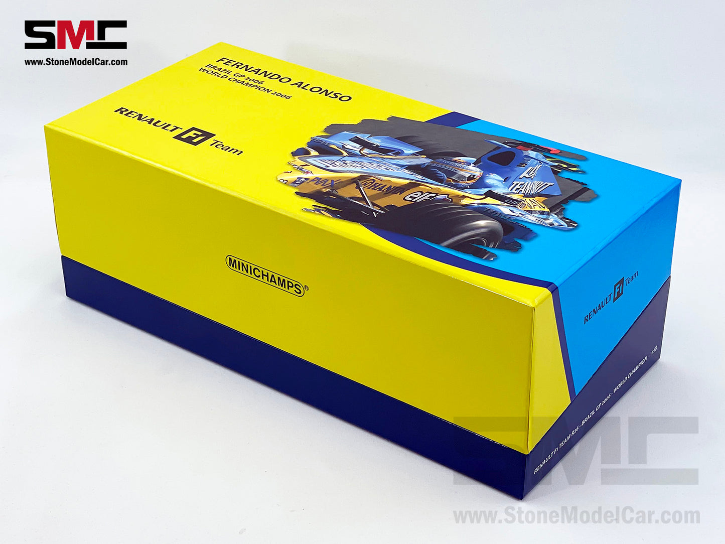Renault F1 R26 #1 Fernando Alonso Brazil GP 2006 2x Times World Champion 1:18 MINICHAMPS Resin Edition Gift Box
