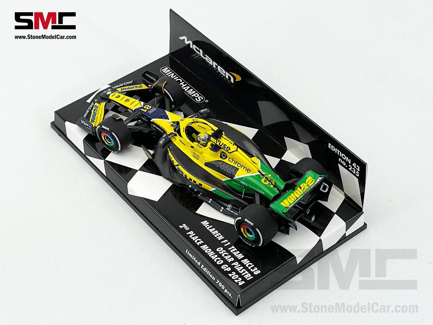 McLaren F1 MCL38 #81 Oscar Piastri 2nd Monaco GP 2024 Special Livery 1:43 MINICHAMPS