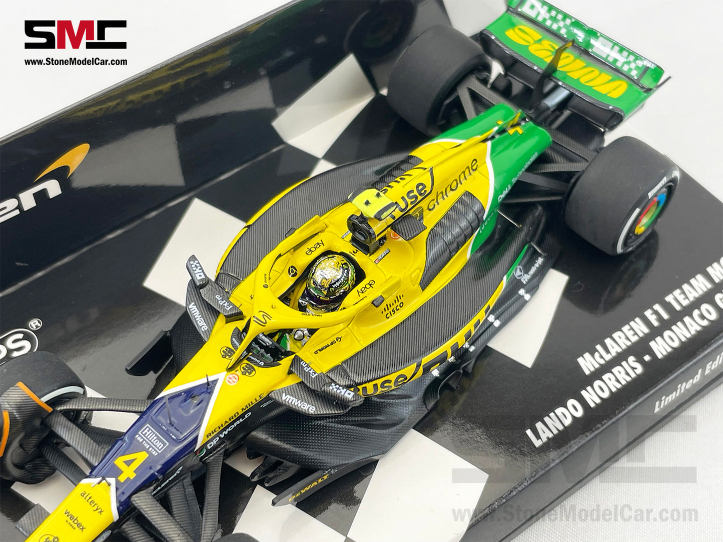 McLaren F1 MCL38 #4 Lando Norris 4th Monaco GP 2024 Special Livery 1:43 MINICHAMPS