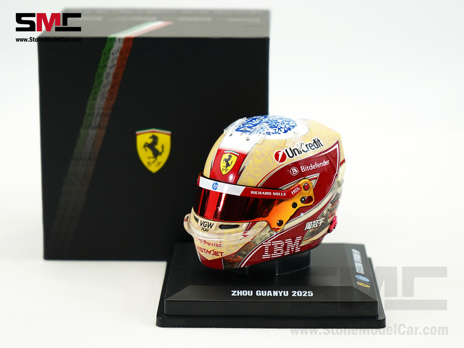 bell ferrari helmet Ferrari HP F1 SF-25 #24 Zhou Guanyu Season 2025 Looksamrt 1:5 BELL Helmet