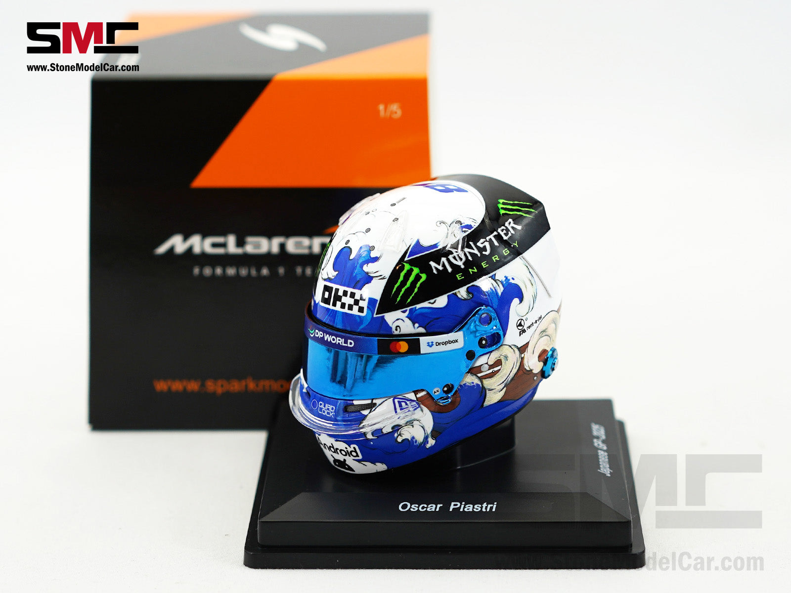 Oscar Piastri 2025 Japanese GP Mini helmet, McLaren, 1:5 Spark