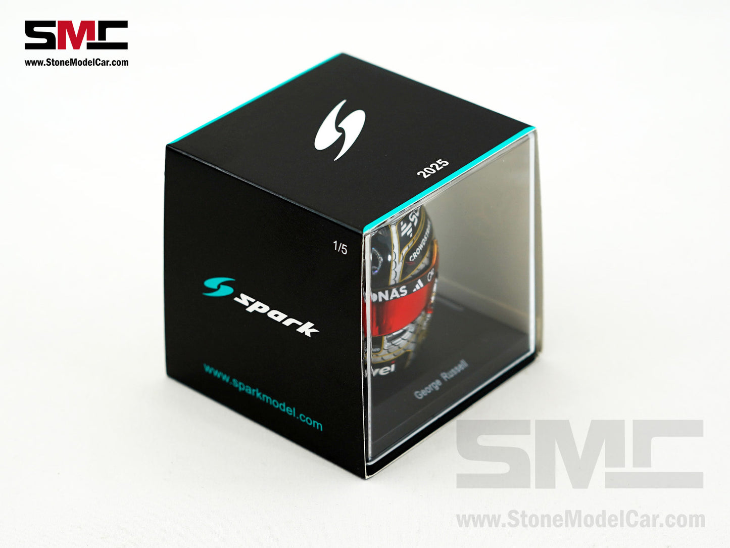 Mercedes F1 W16 #63 George Russell Chinese GP 2025 Spark 1:5 Miniature Helmet