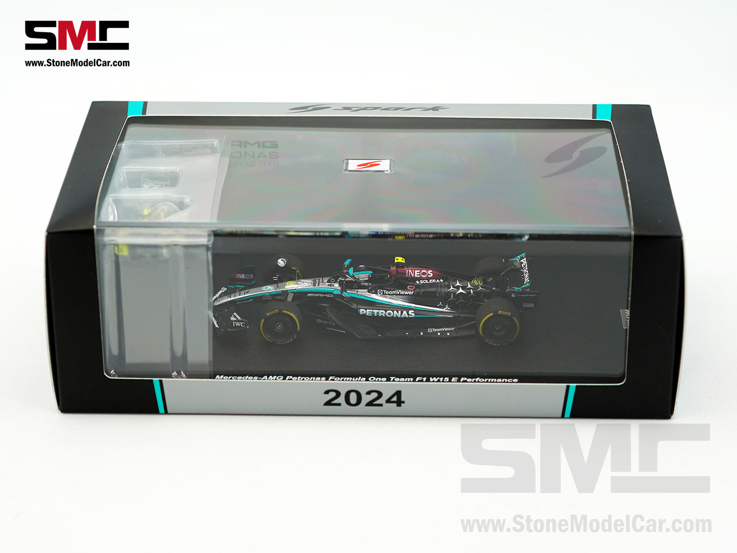 Mercedes F1 W15 #44 7x World Champion Lewis Hamilton Abu Dhabi GP 2024 1:43 Spark Figure Special Edition