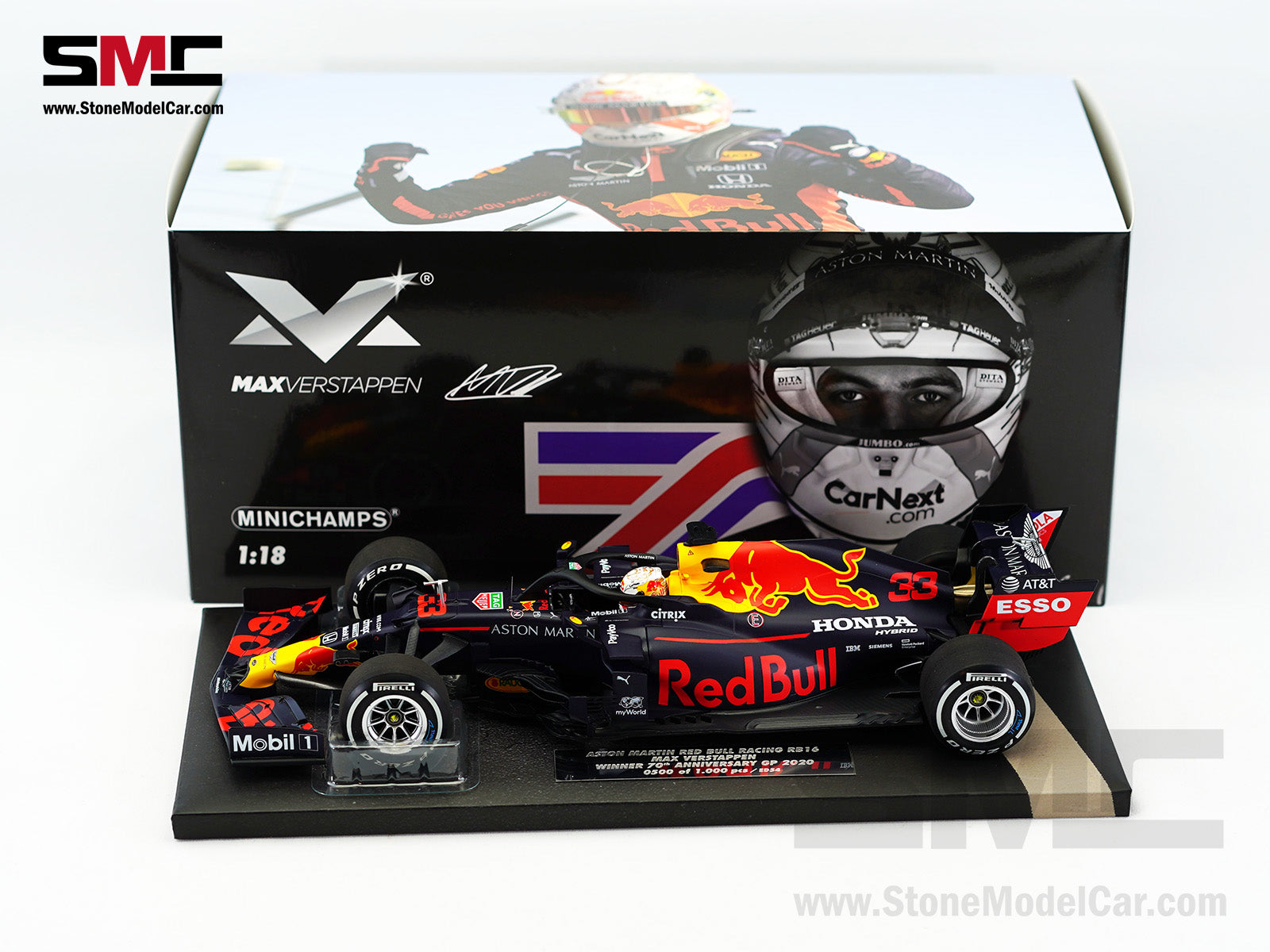 Red Bull F1 RB16 #33 Max Verstappen 70th Anniversary GP 2020