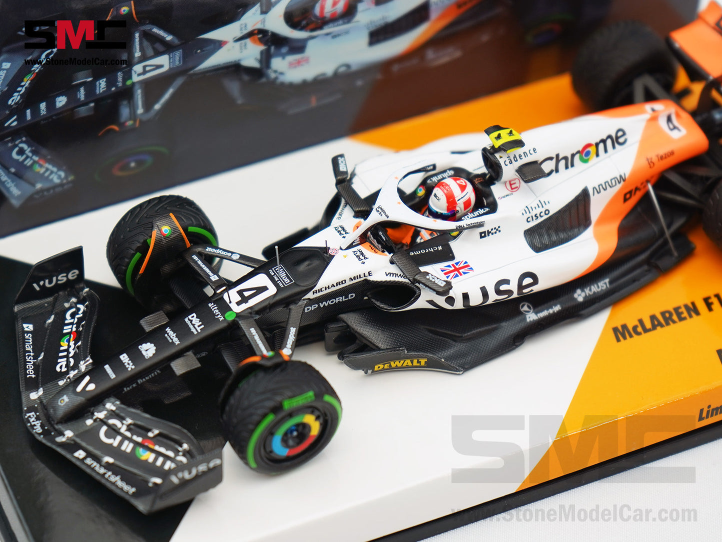 Mclaren F1 MCL60 #4 Lando Norris Monaco GP 2023 Triple Crown Livery 1:43 MINICHAMPS High Box