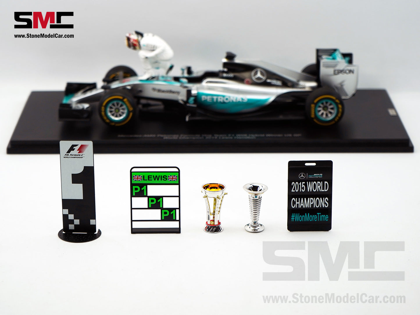 2015 3x World Champion Mercedes F1 W06 #44 Lewis Hamilton US GP 1:18 Spark Special Figure Edition