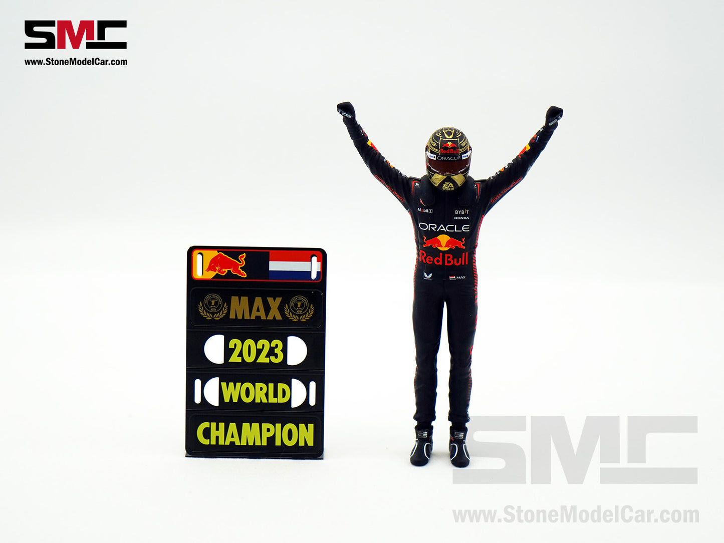 Red Bull F1 RB19 #1 Max Verstappen Winner Qatar GP 2023 World Champion MINICHAMPS 1:18 Figure Special