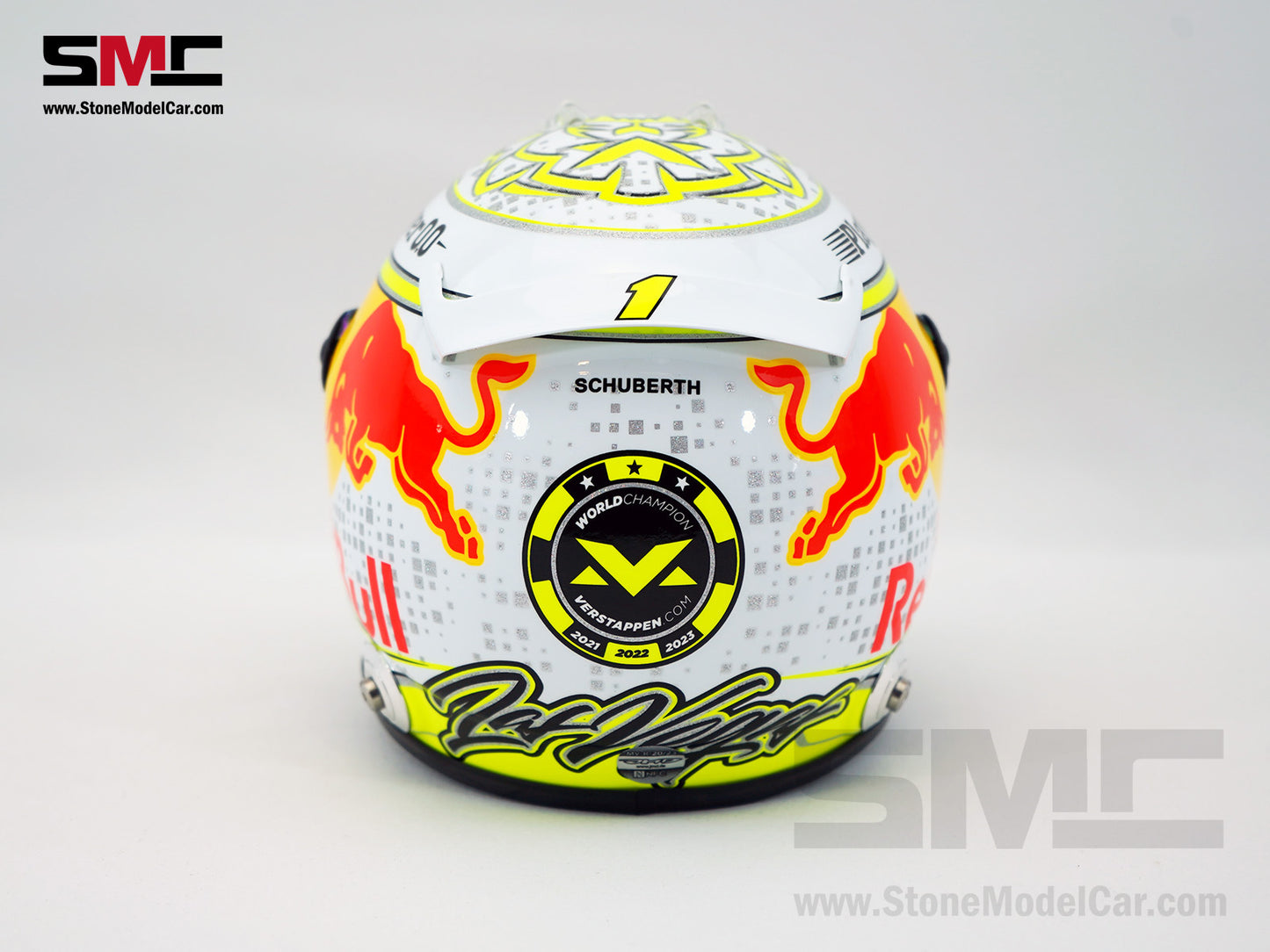 Red Bull F1 RB19 #1 Max Verstappen Las Vegas 2023 Schuberth 1:2 Miniature Helmet