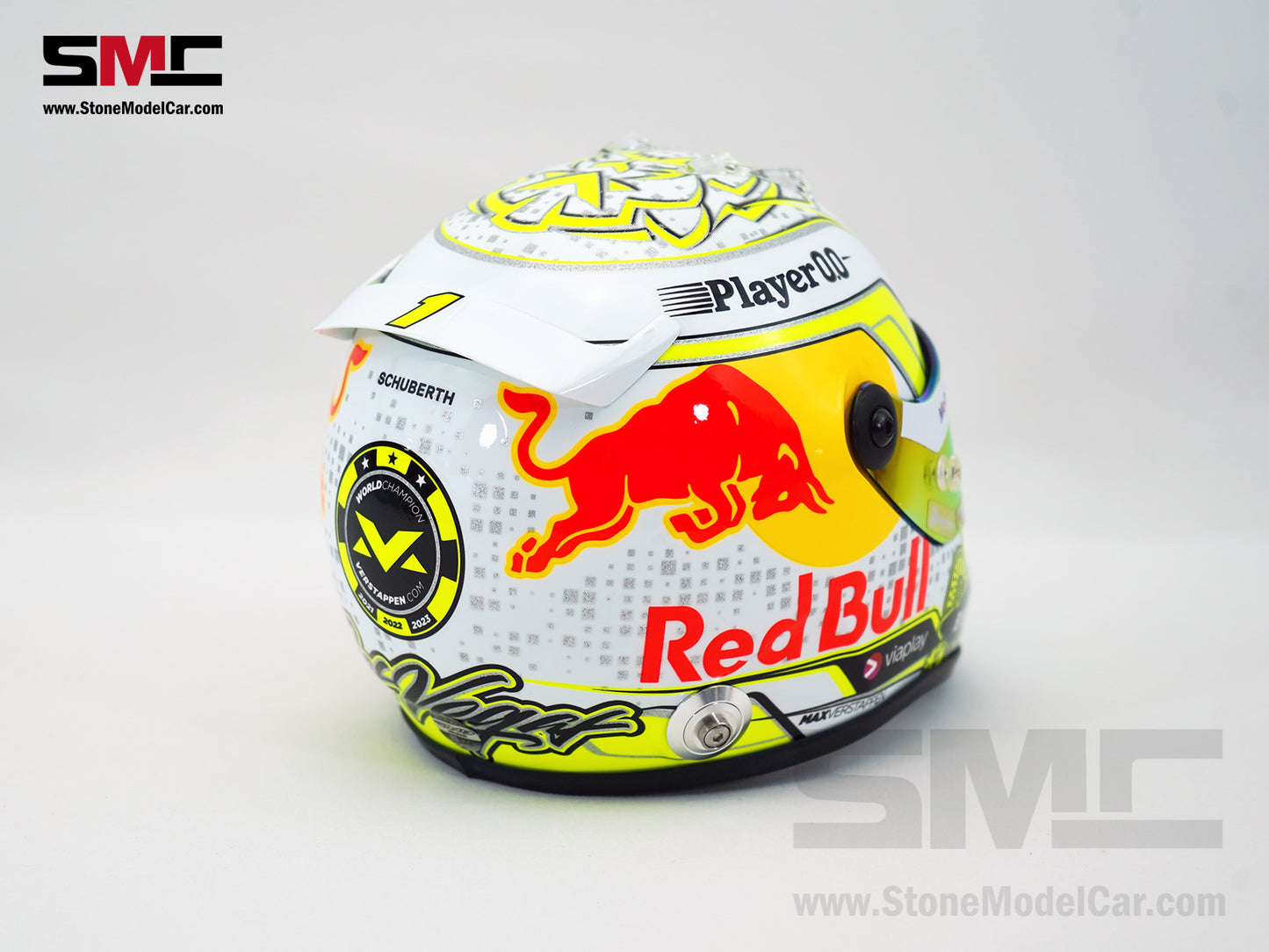 Red Bull F1 RB19 #1 Max Verstappen Las Vegas 2023 Schuberth 1:2 Miniature Helmet