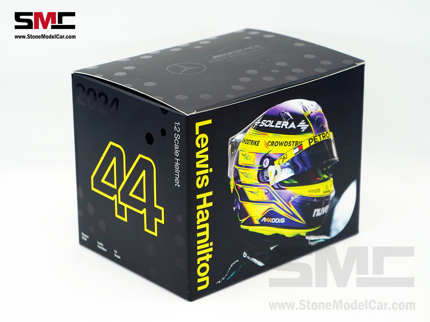 Mercedes F1 W15 #44 Lewis Hamilton Year 2024 7x Times World Champion BELL 1:2 Miniature Helmet