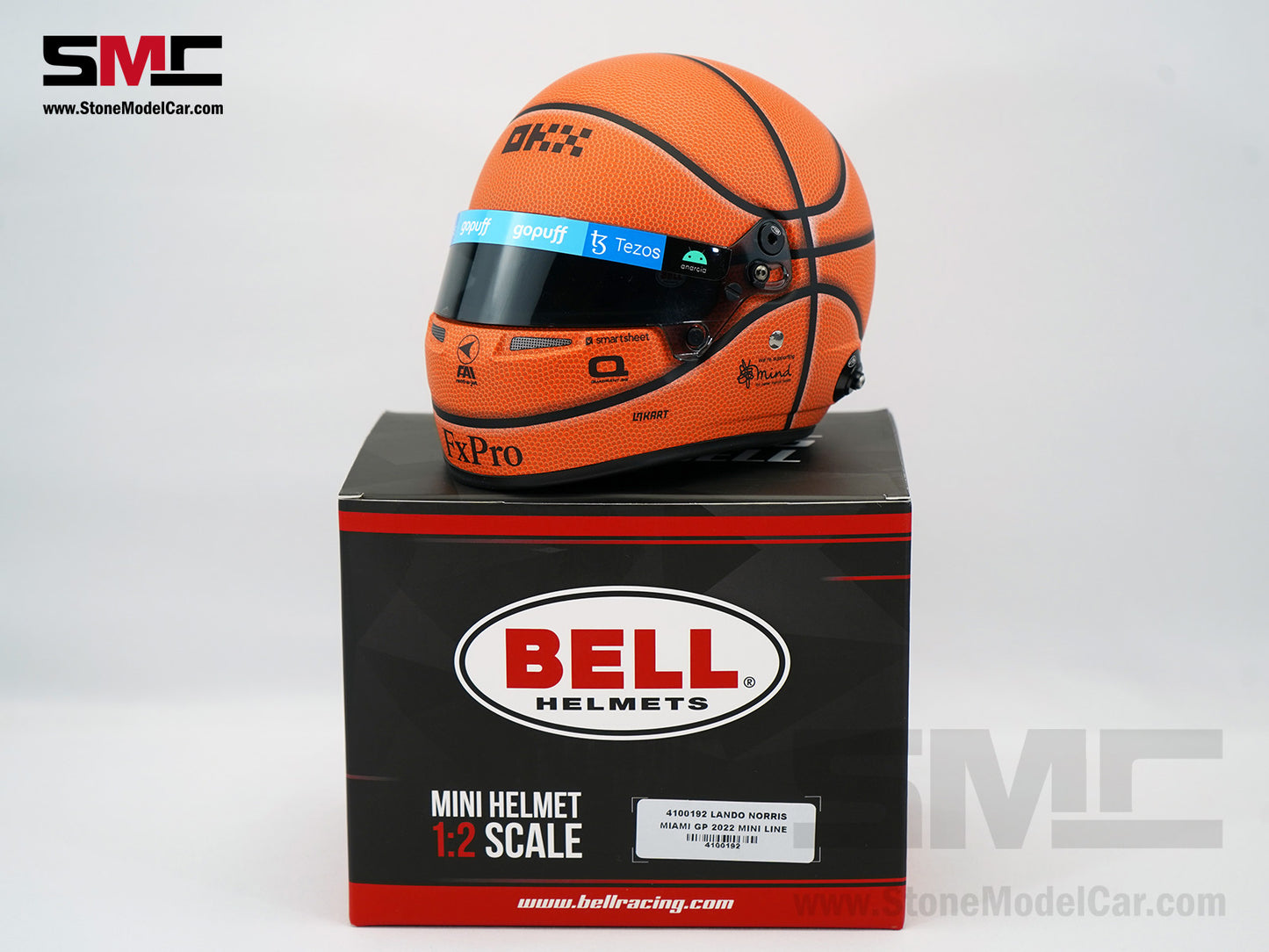 McLaren F1 MCL36 #4 Lando Norris Miami GP 2022 BELL 1:2 Miniature Helmet Model