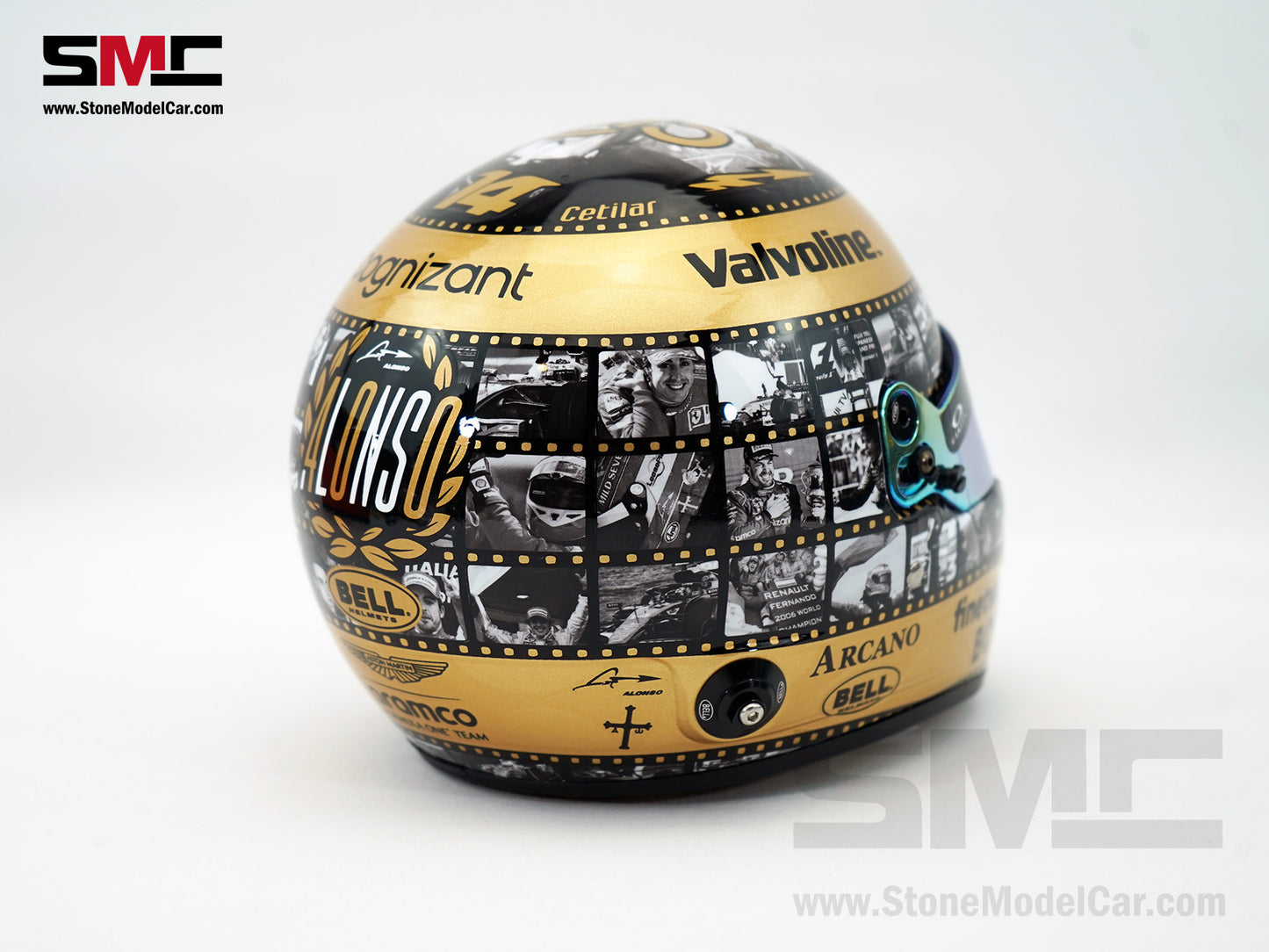 Aston Martin F1 AMR24 #14 Fernando Alonso Mexico 2024 400th GP BELL 1:2 Miniature Helmet