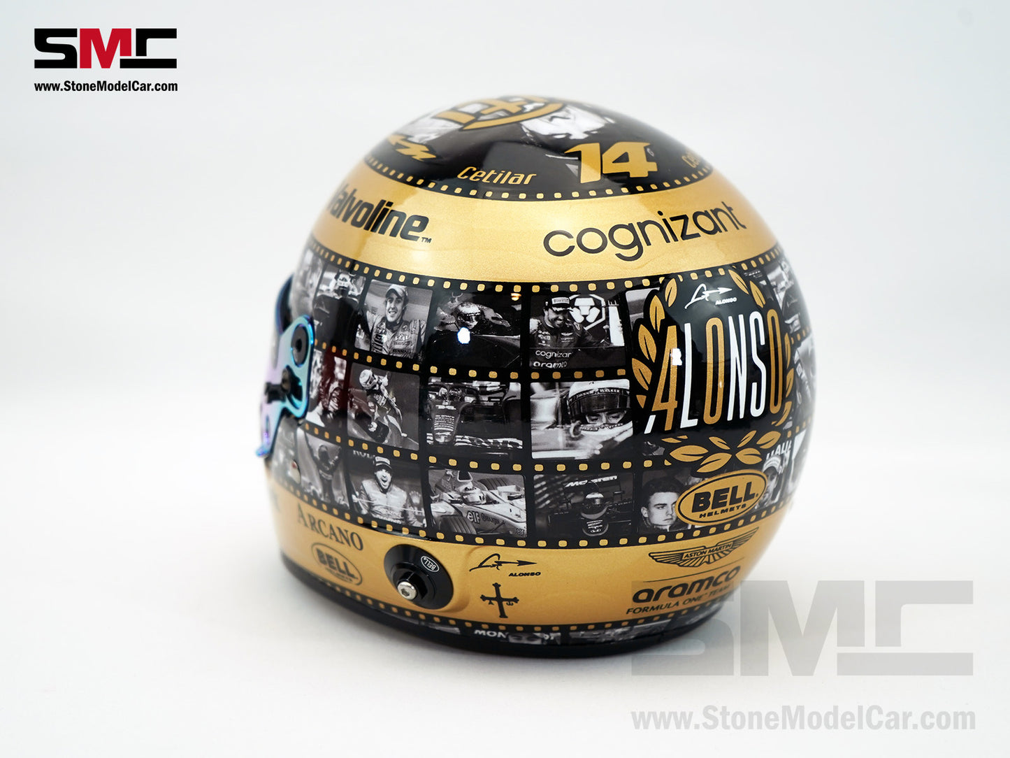 Aston Martin F1 AMR24 #14 Fernando Alonso Mexico 2024 400th GP BELL 1:2 Miniature Helmet