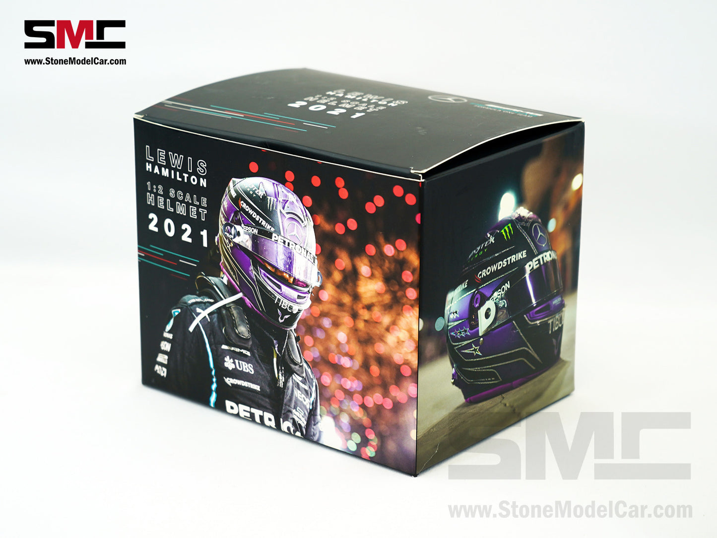 Mercedes F1 W12 #44 Lewis Hamilton 7x World Champion Season 2021 Bell 1:2 Miniature Helmet